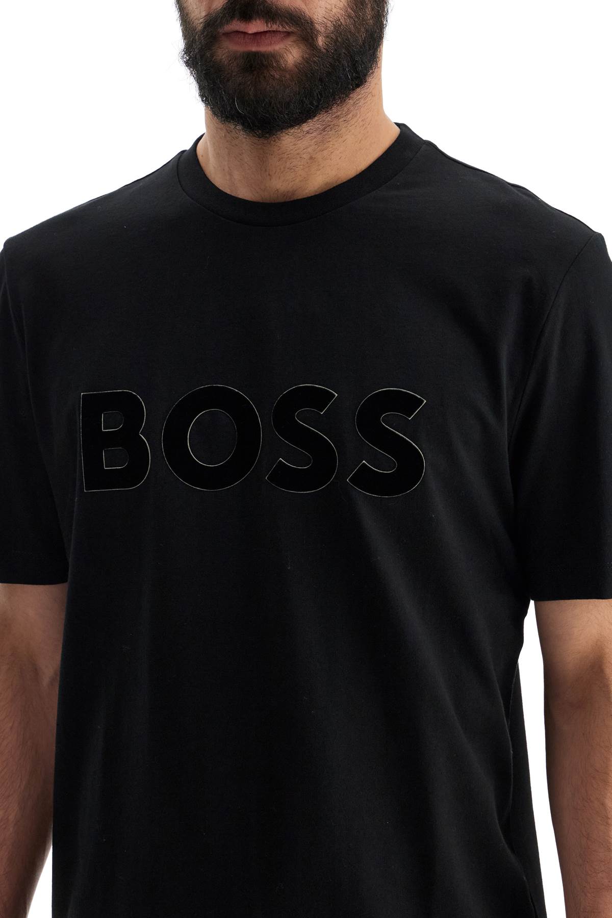 Boss flocked logo t-shirt with - VivaceVenus