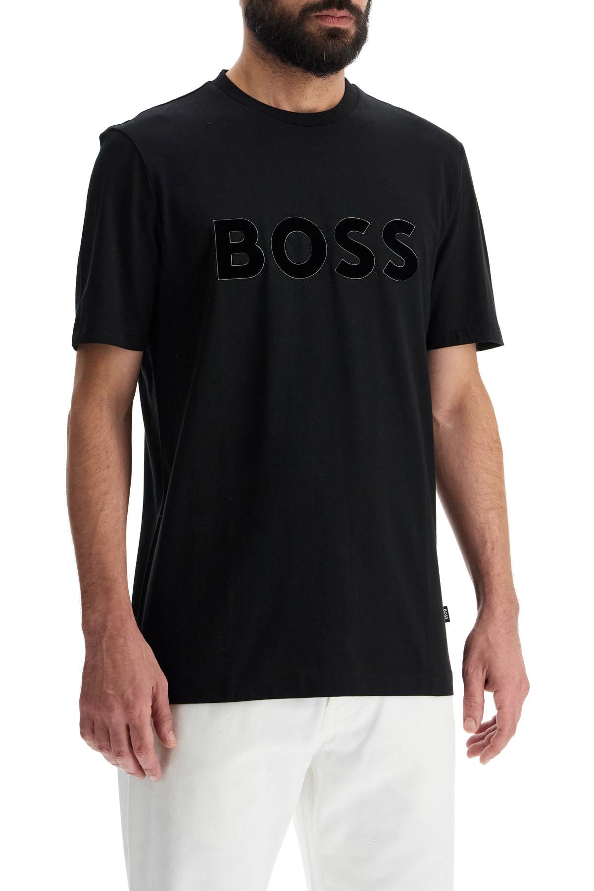 Boss flocked logo t-shirt with - VivaceVenus