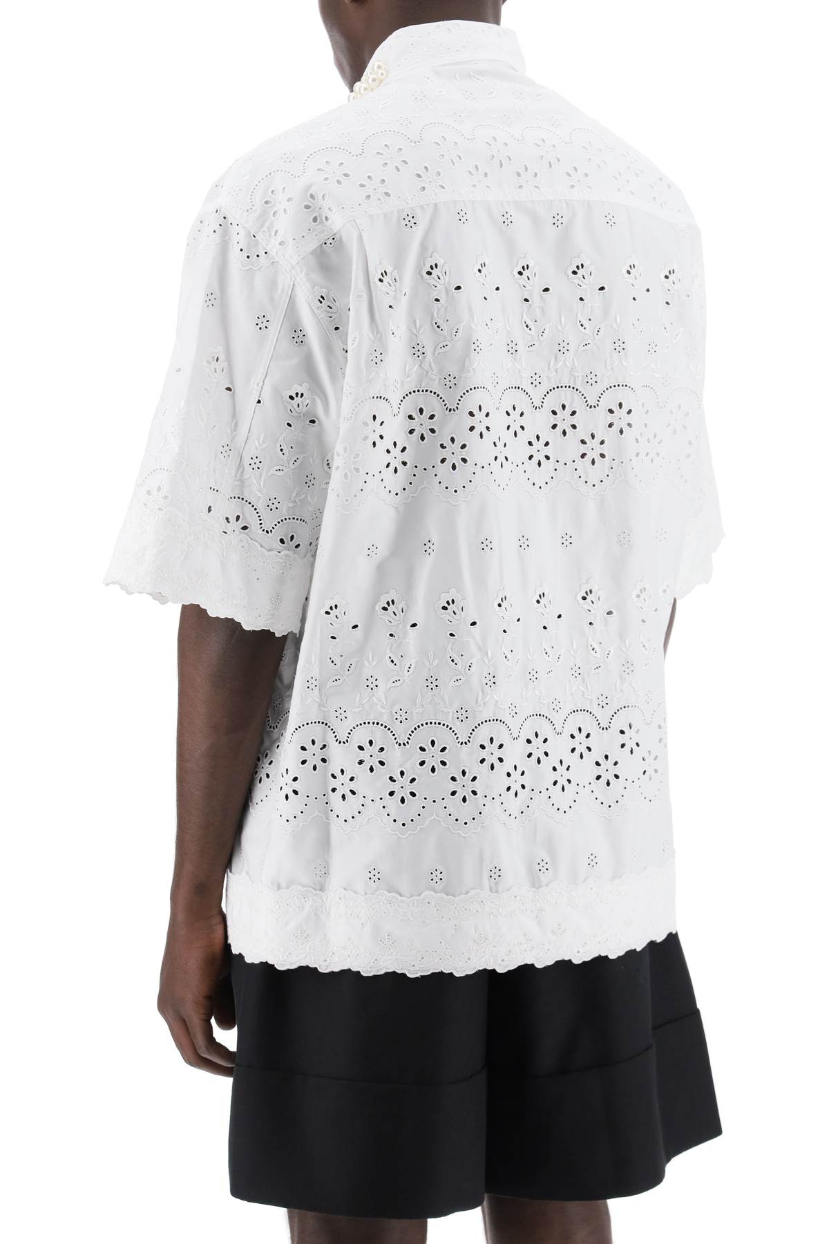 Simone Rocha "scalloped lace shirt with pearl - VivaceVenus