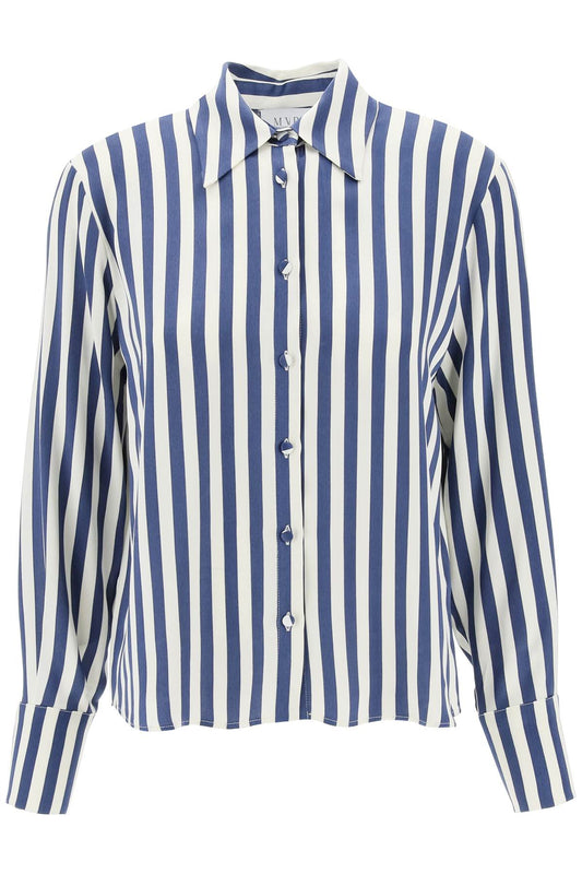 Mvp Wardrobe Replace With Double Quotestriped Charmeuse Shirt By Le   White