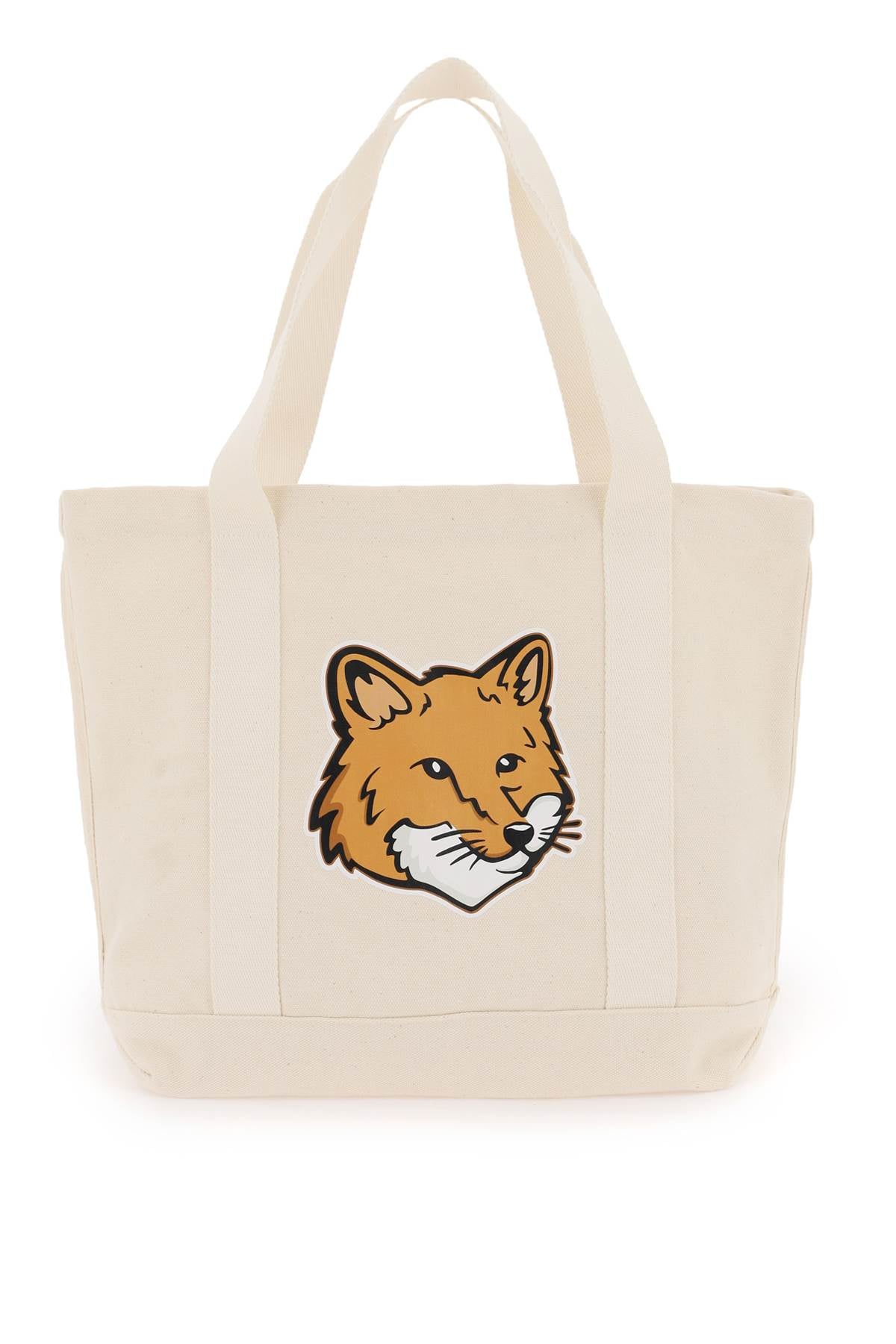 Maison Kitsune Fox Head Tote Bag   Bianco