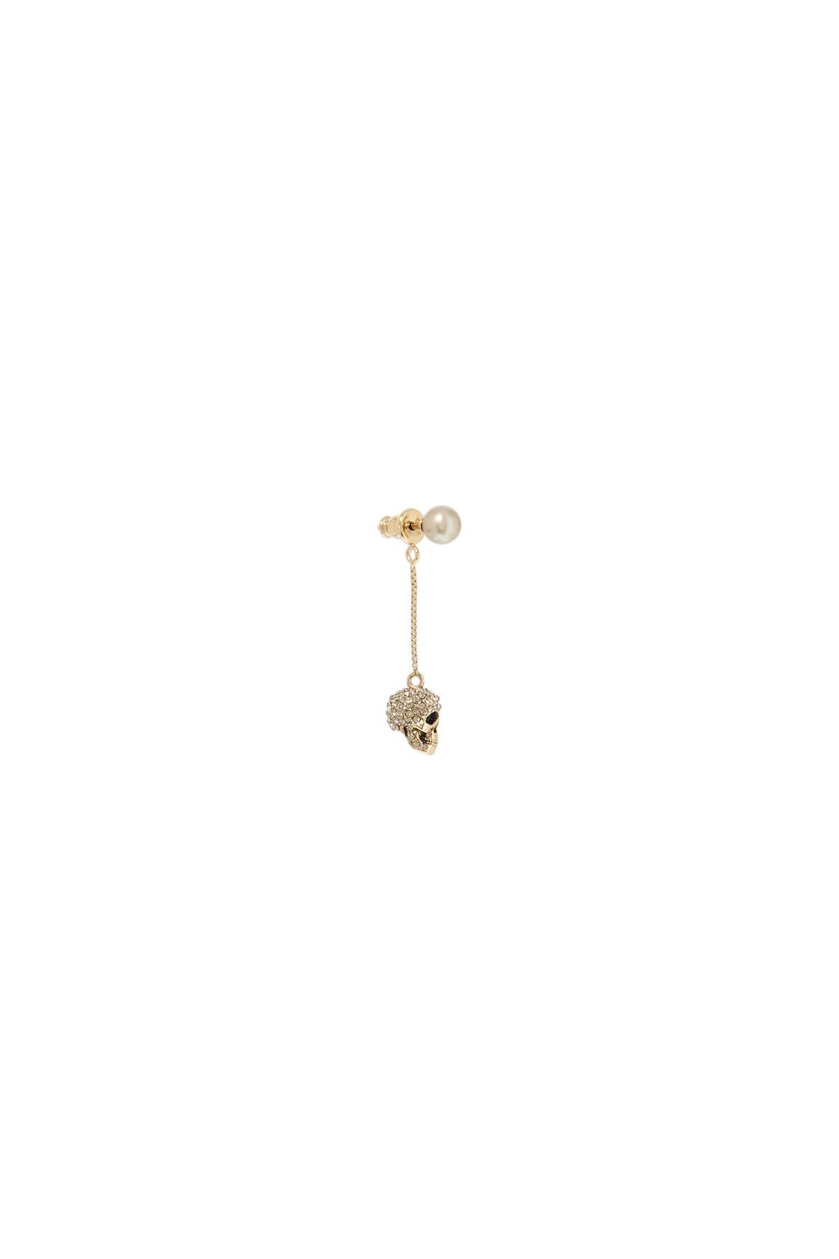 Alexander Mcqueen skull earrings with pavé and chain - VivaceVenus