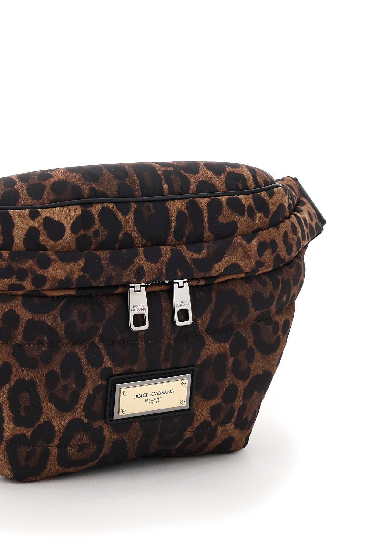 Dolce & Gabbana Leopard Print Nylon Beltbag   Brown