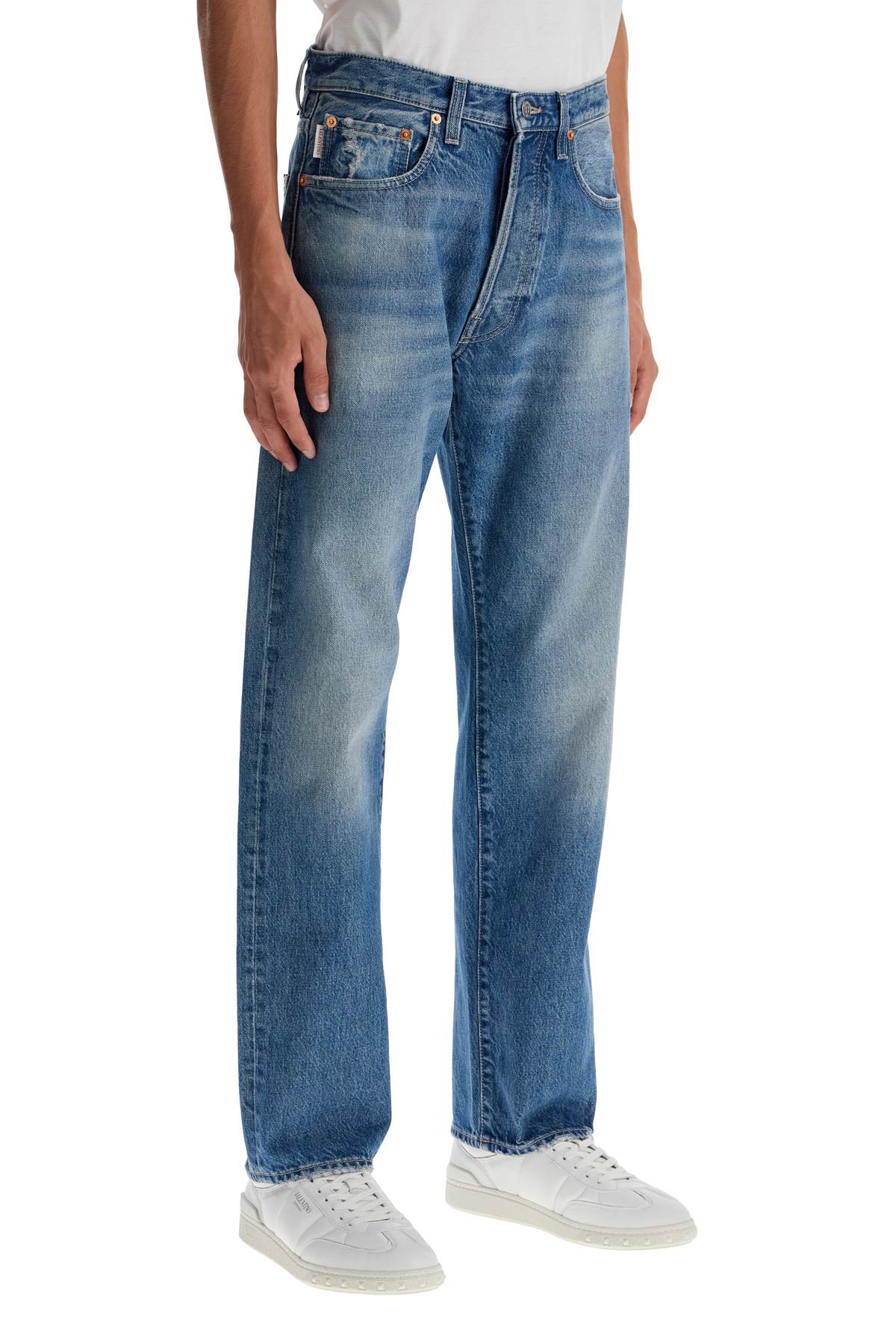 Valentino Garavani jeans with metallic v detail - VivaceVenus