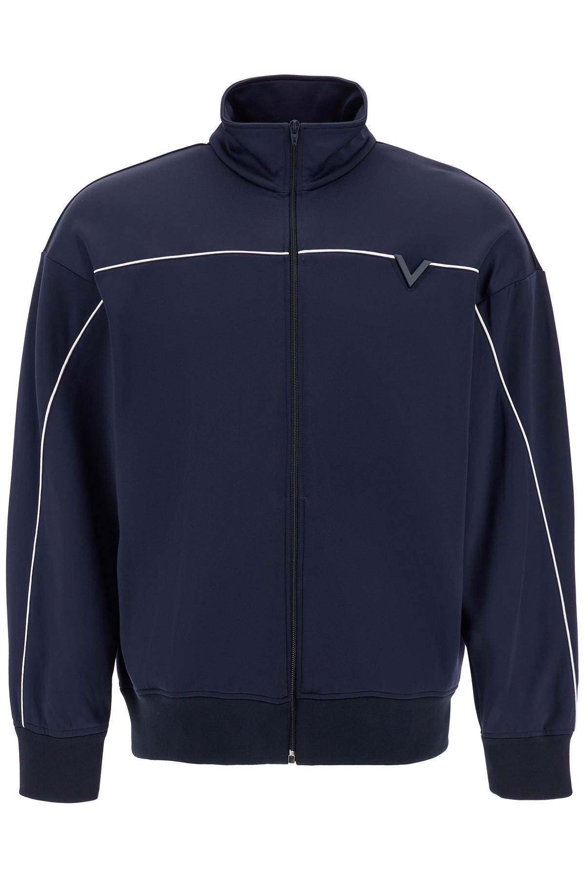 Valentino Garavani metallic v-detail sports sweatshirt - VivaceVenus