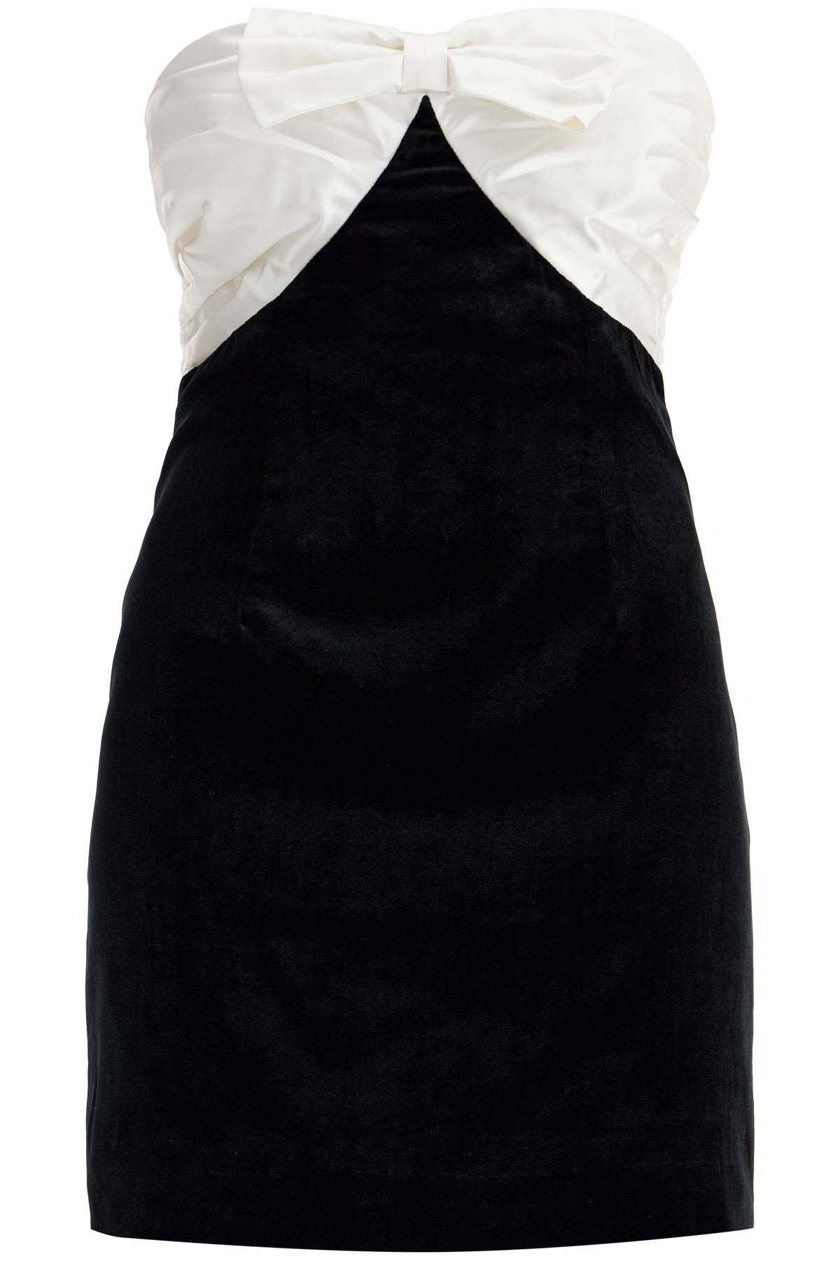 Alessandra Rich Velvet Mini Dress With Bow Accent   Black