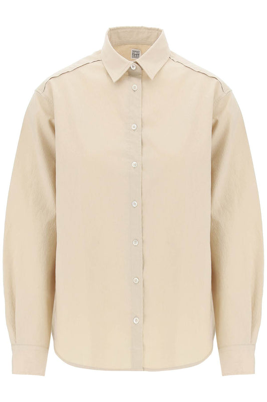Toteme Replace With Double Quotesignature Crinkled Fabric Shirt   Beige