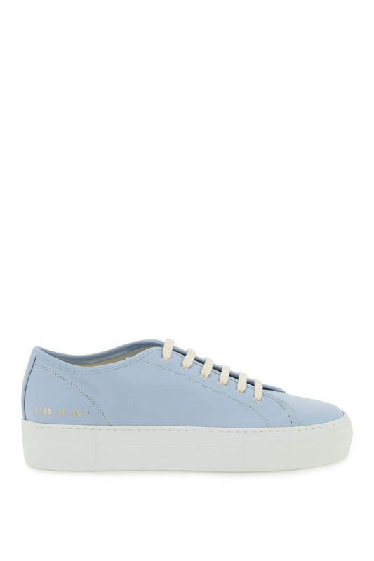 Common Projects Leather Tournament Low Super Sneakers   Celeste