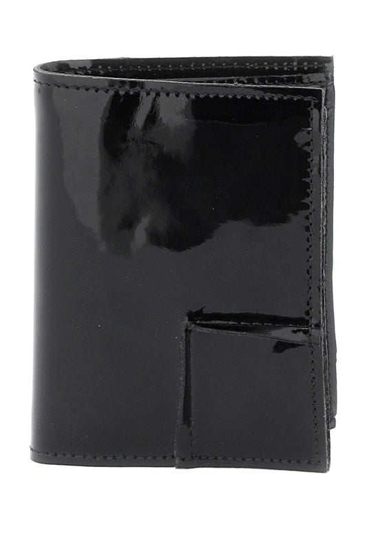 Comme Des Garcons Wallet Bifold Patent Leather Wallet In   Black