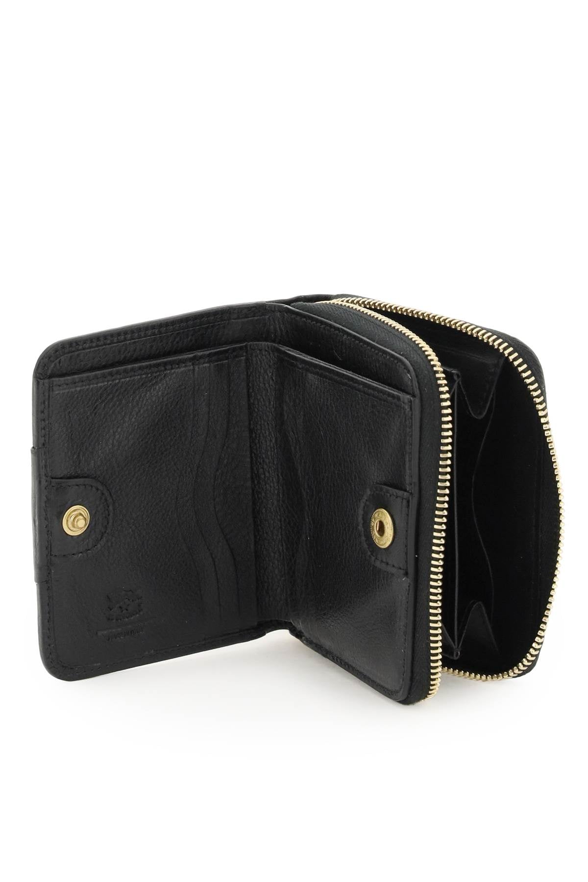 Il Bisonte Leather Wallet With Ribbon   Nero