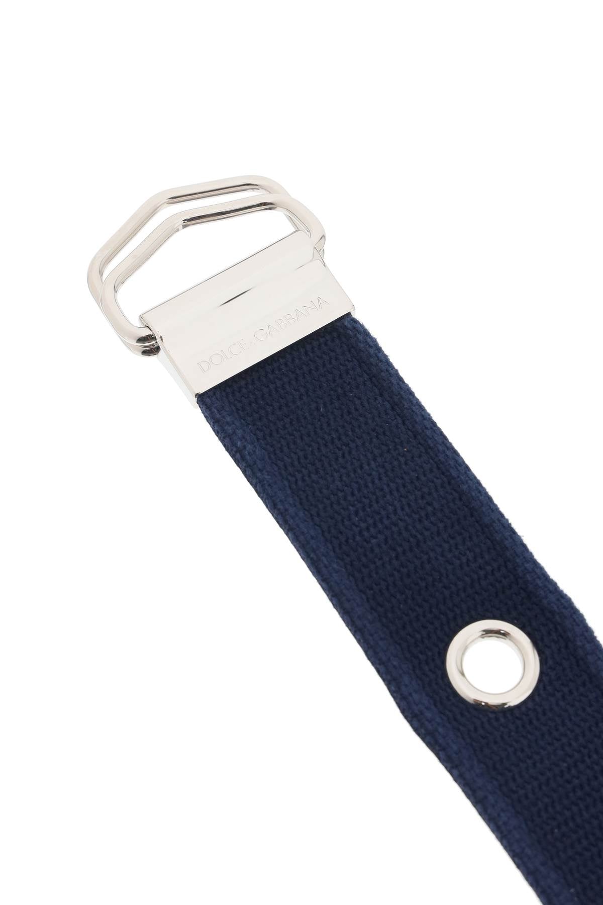 Dolce & Gabbana Replace With Double Quotelogo Tape Belt In Ribbon   Blue