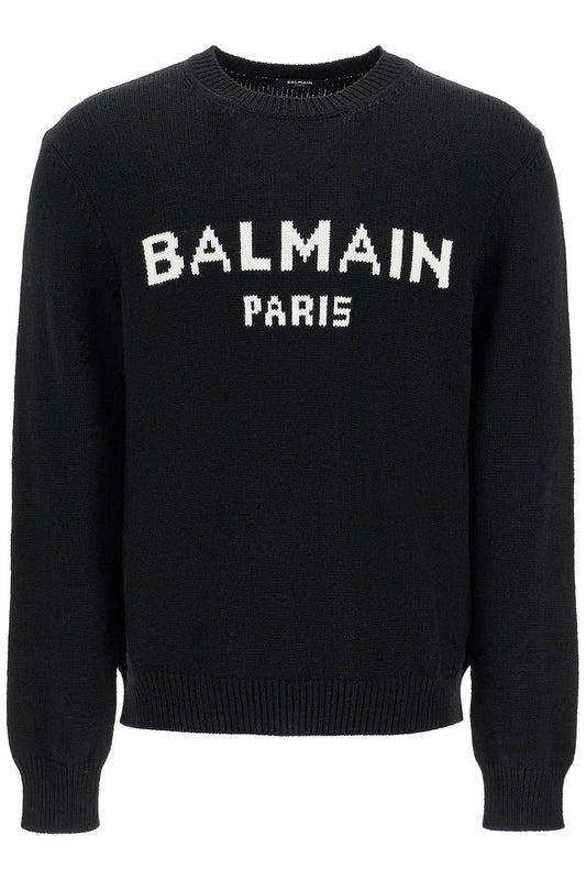 Balmain Oversized Branded Sweater   Black