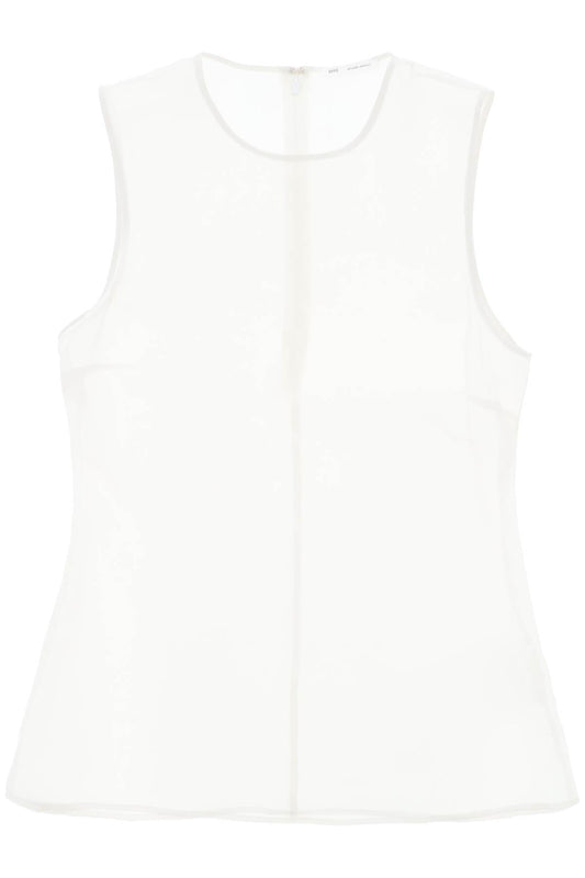 Ami Alexandre Matiussi Sleeveless Silk Top In   White