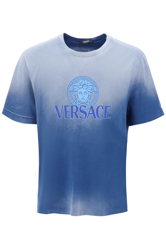 Versace Replace With Double Quotegradient Medusa T Shirt   Blue
