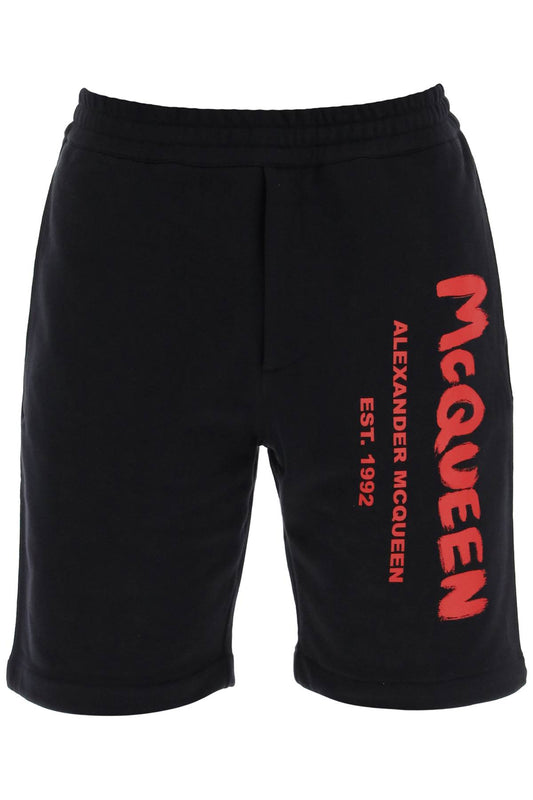 Alexander Mcqueen jersey graffiti sweatshorts - VivaceVenus