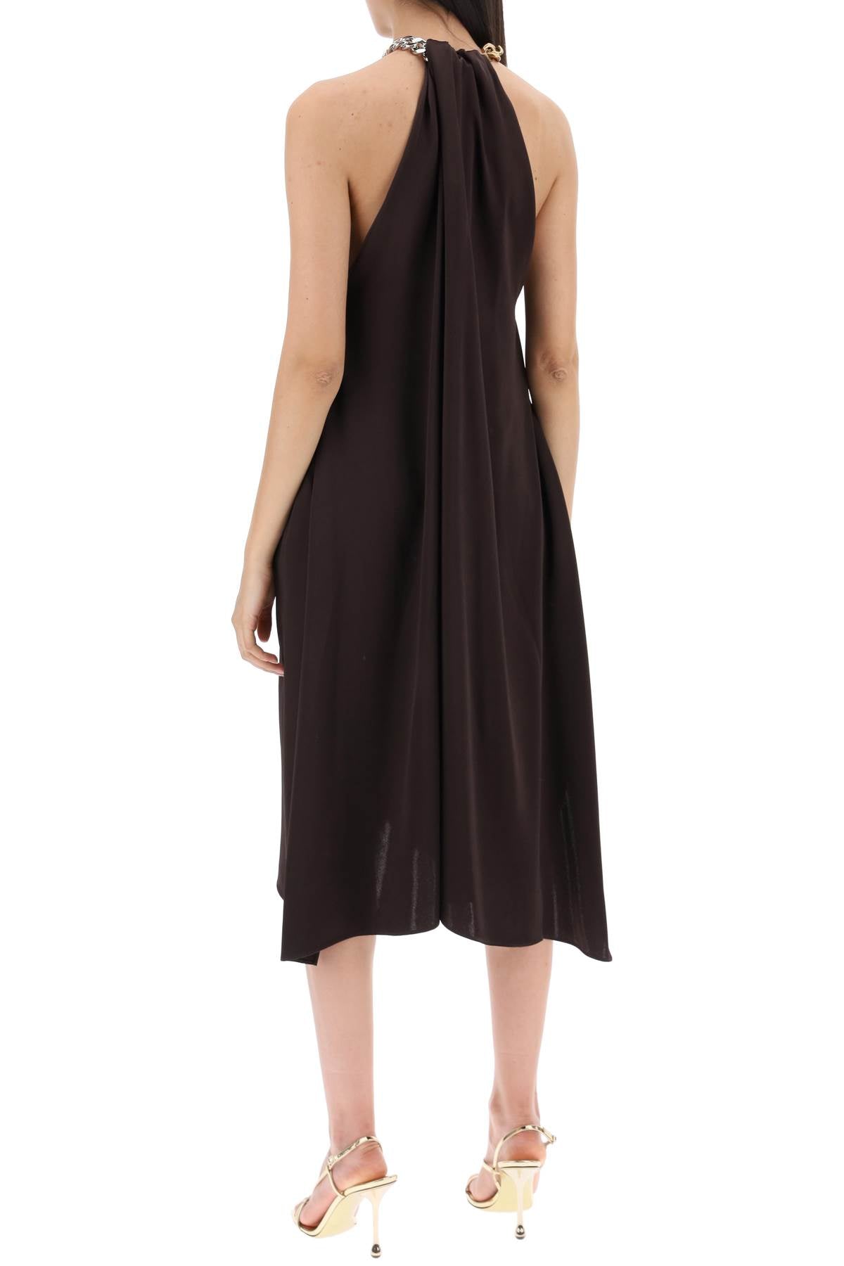 Stella McCartney satin midi dress with chain detail - VivaceVenus