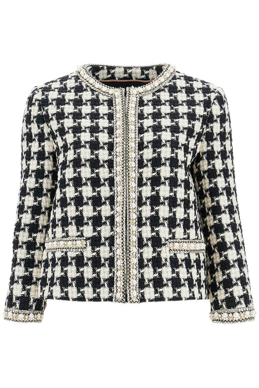 Valentino Garavani embroidered jacket in damier light tweed - VivaceVenus