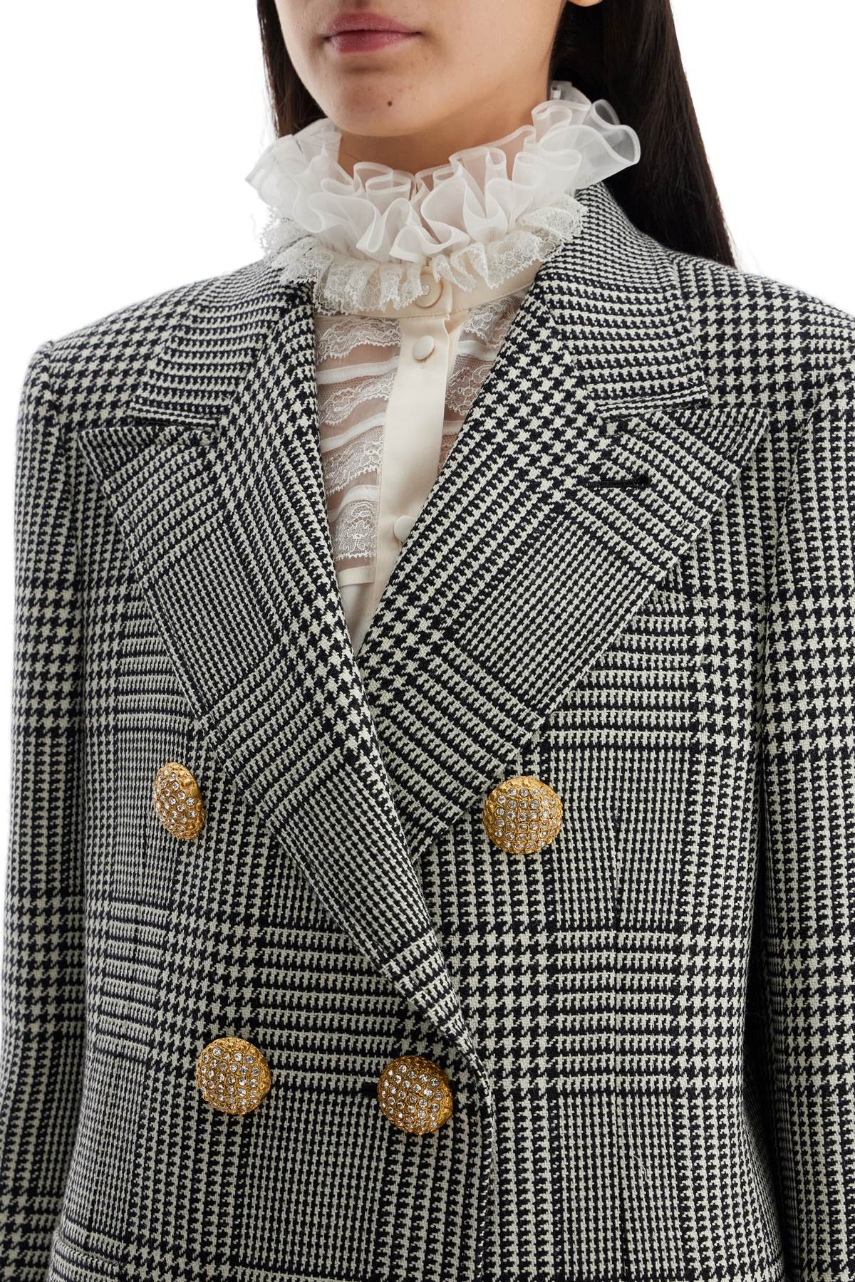 Valentino Garavani double-breasted pied de poule wool bl - VivaceVenus