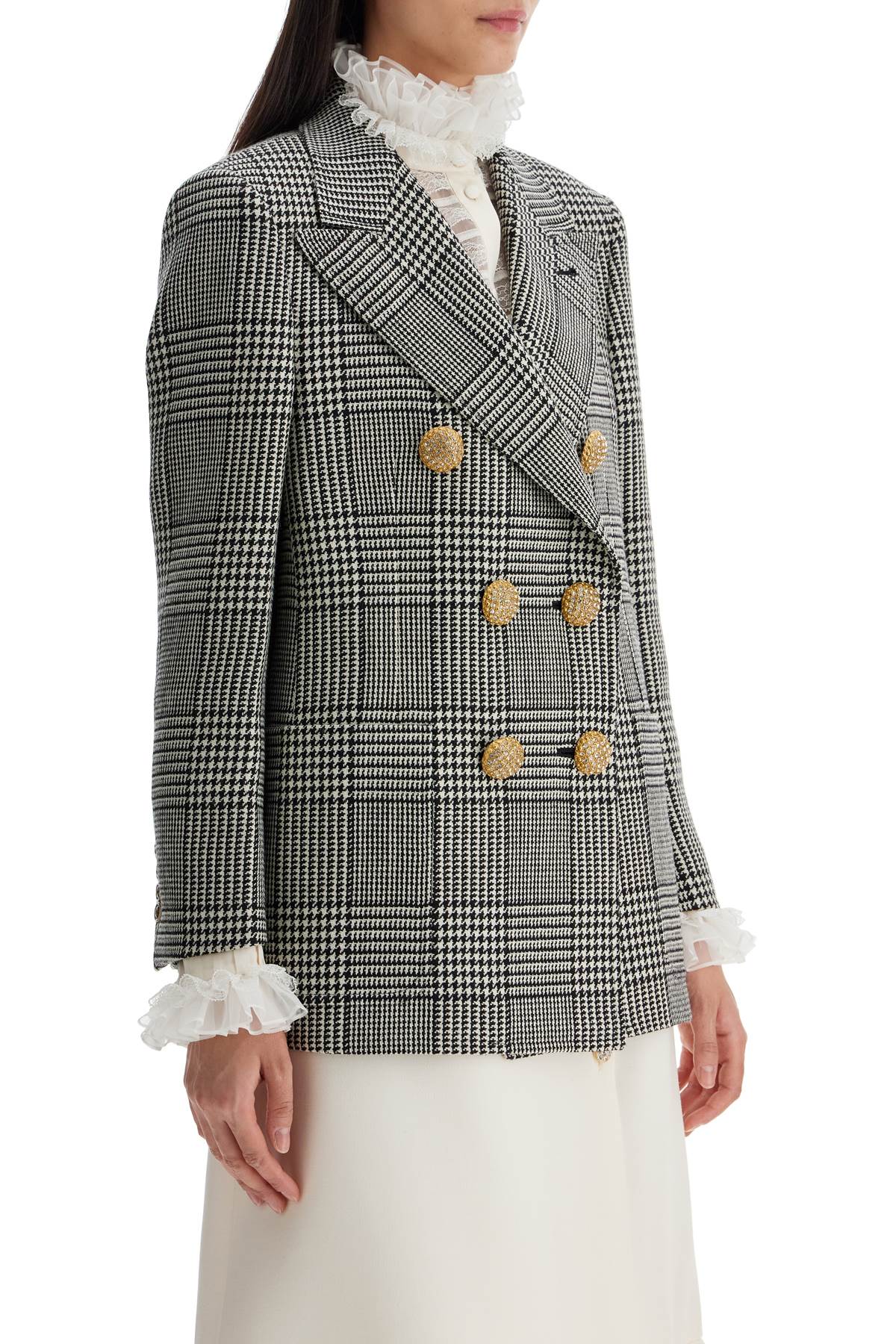 Valentino Garavani double-breasted pied de poule wool bl - VivaceVenus