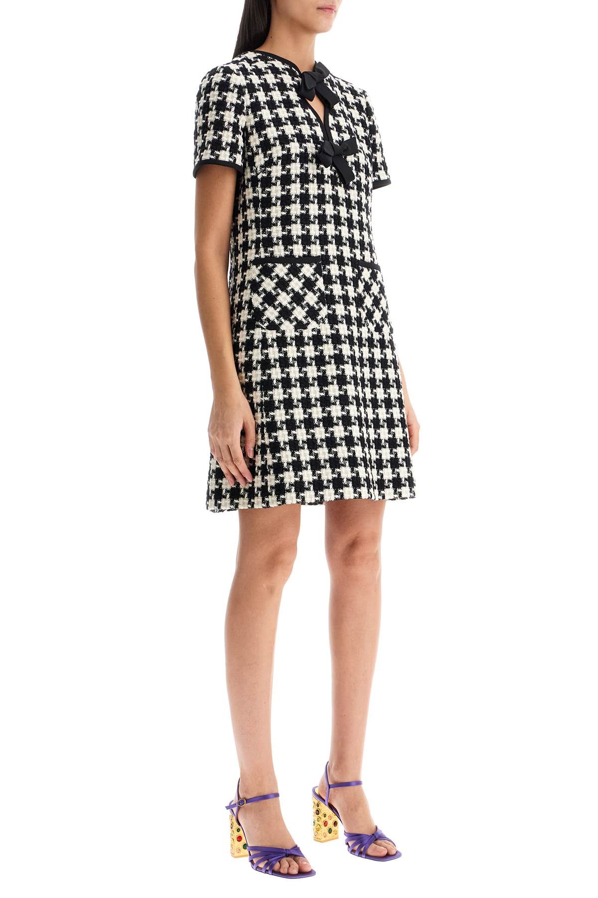 Valentino Garavani mini dress in damier light tweed - VivaceVenus