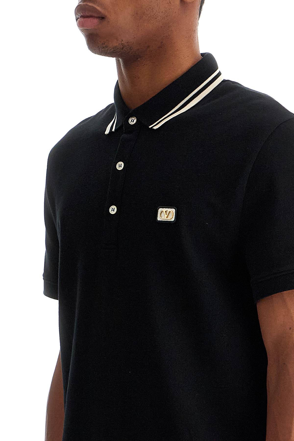 Valentino Garavani regular fit polo shirt with vlogo patch - VivaceVenus