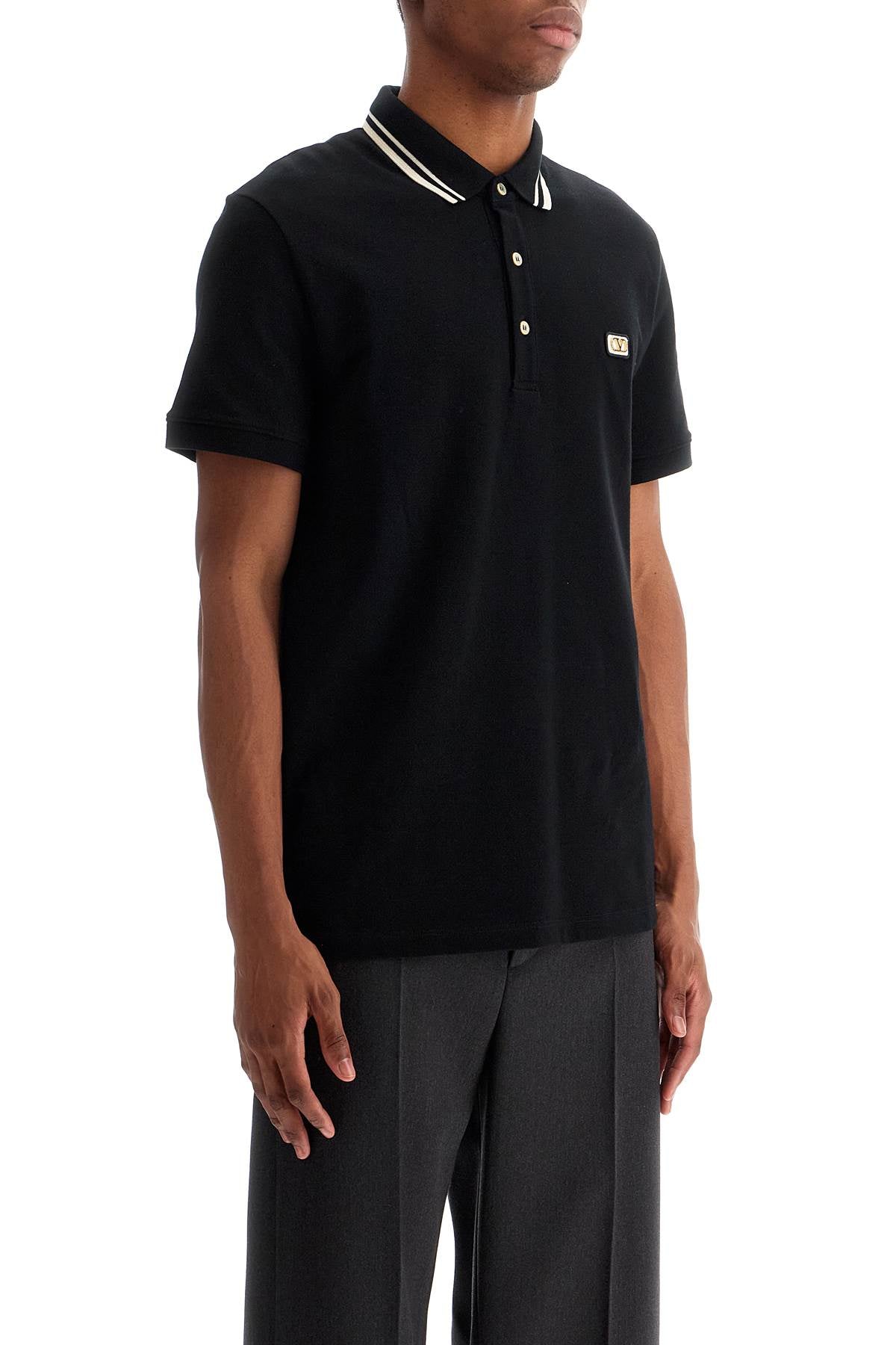 Valentino Garavani regular fit polo shirt with vlogo patch - VivaceVenus