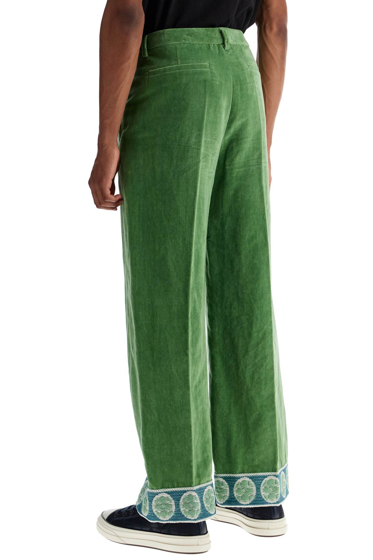 Valentino Garavani velvet pants with jacquard border - VivaceVenus