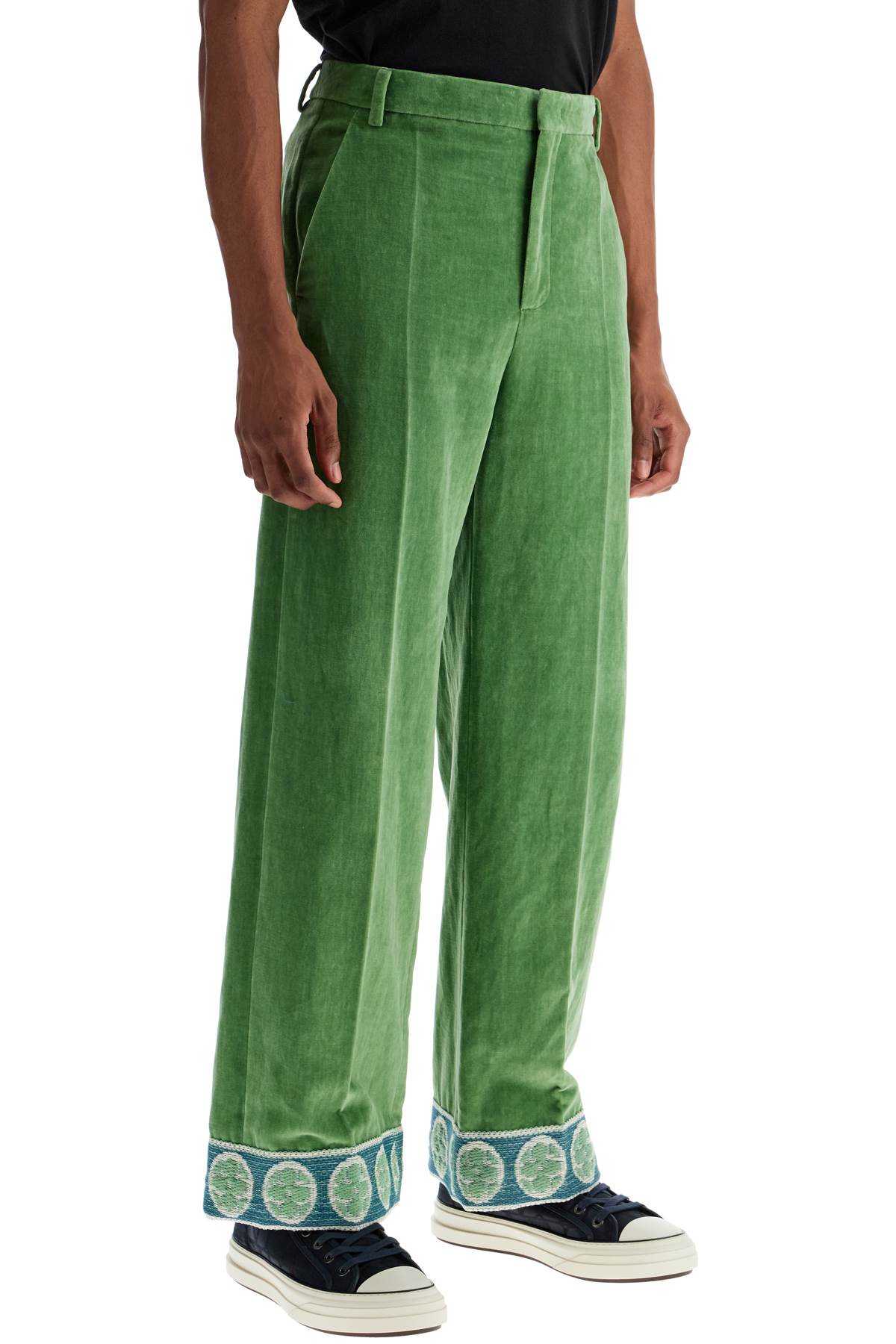 Valentino Garavani velvet pants with jacquard border - VivaceVenus