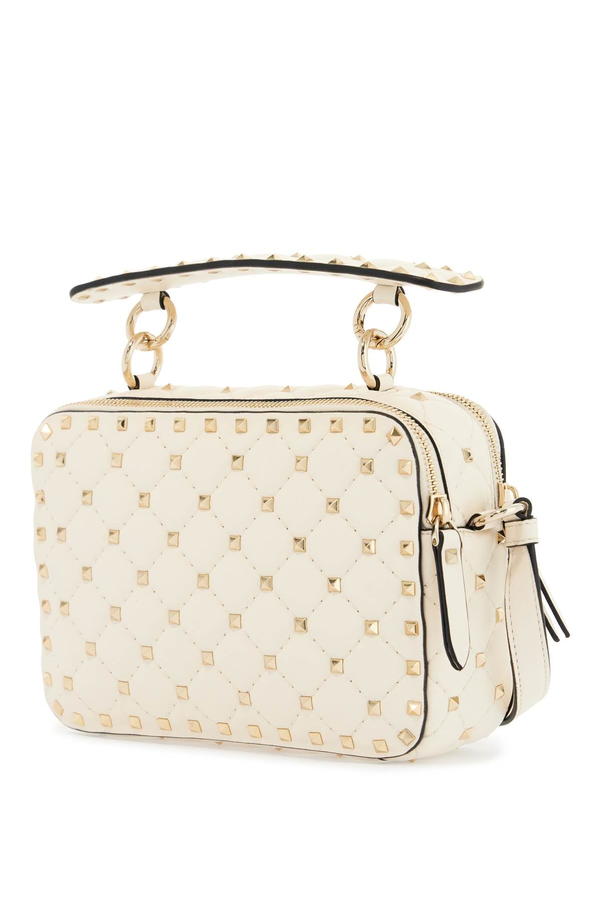 Valentino Garavani ivory quilted leather crossbody bag with studs - VivaceVenus