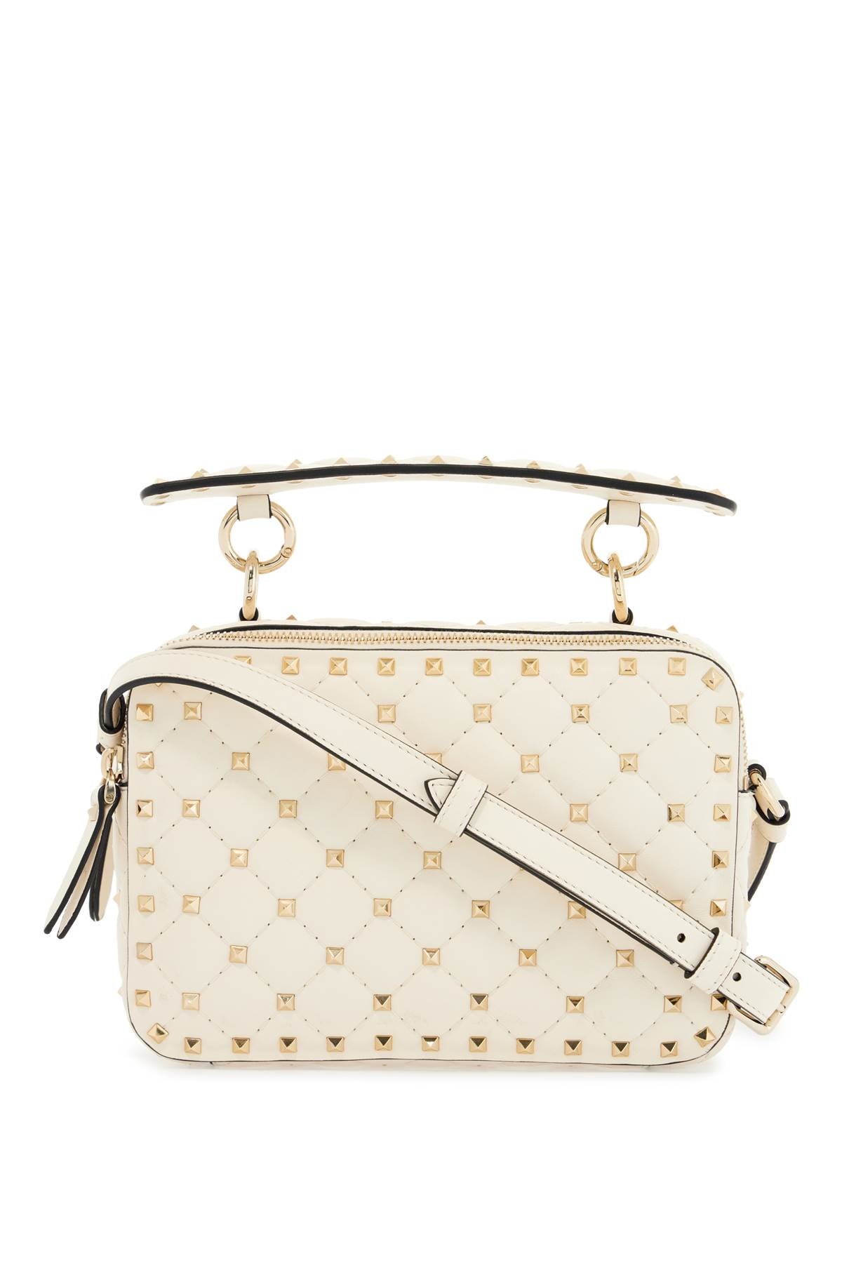 Valentino Garavani ivory quilted leather crossbody bag with studs - VivaceVenus