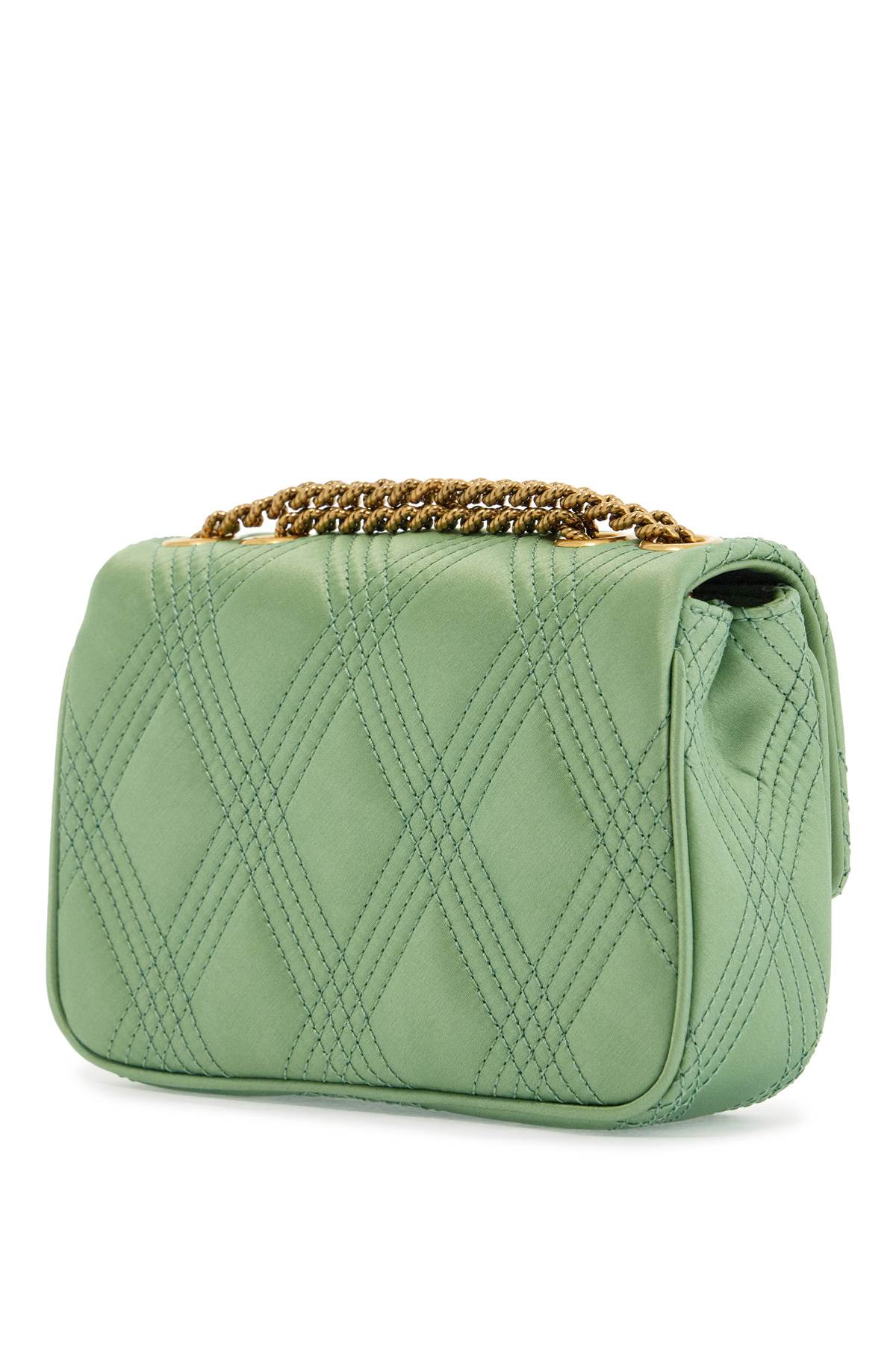 Valentino Garavani small quilted green silk shoulder bag with chain - VivaceVenus