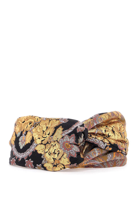 Valentino Garavani black gold orange floral hairband