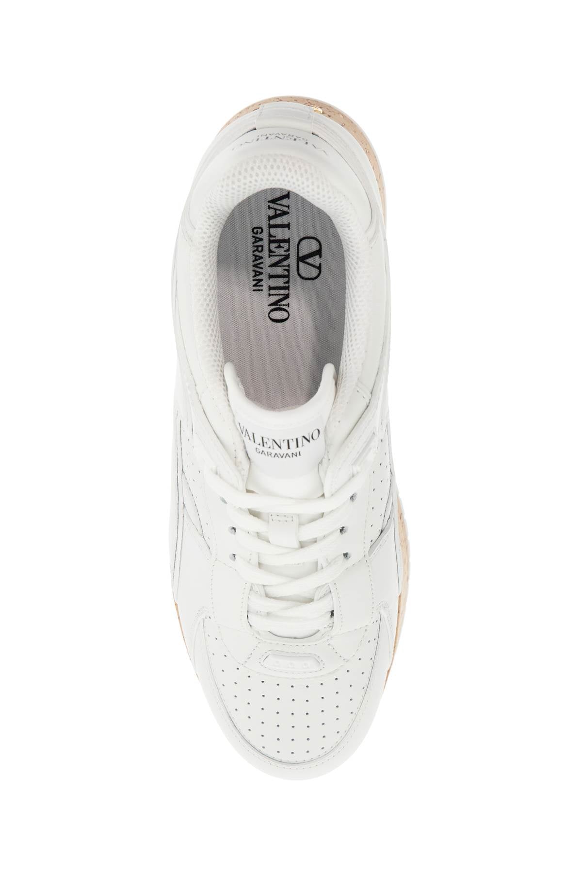 Valentino Garavani sneaker with cork sole and white leather perforated details - VivaceVenus