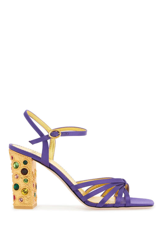 Valentino Garavani satin sandals with crystal embellishments - - VivaceVenus