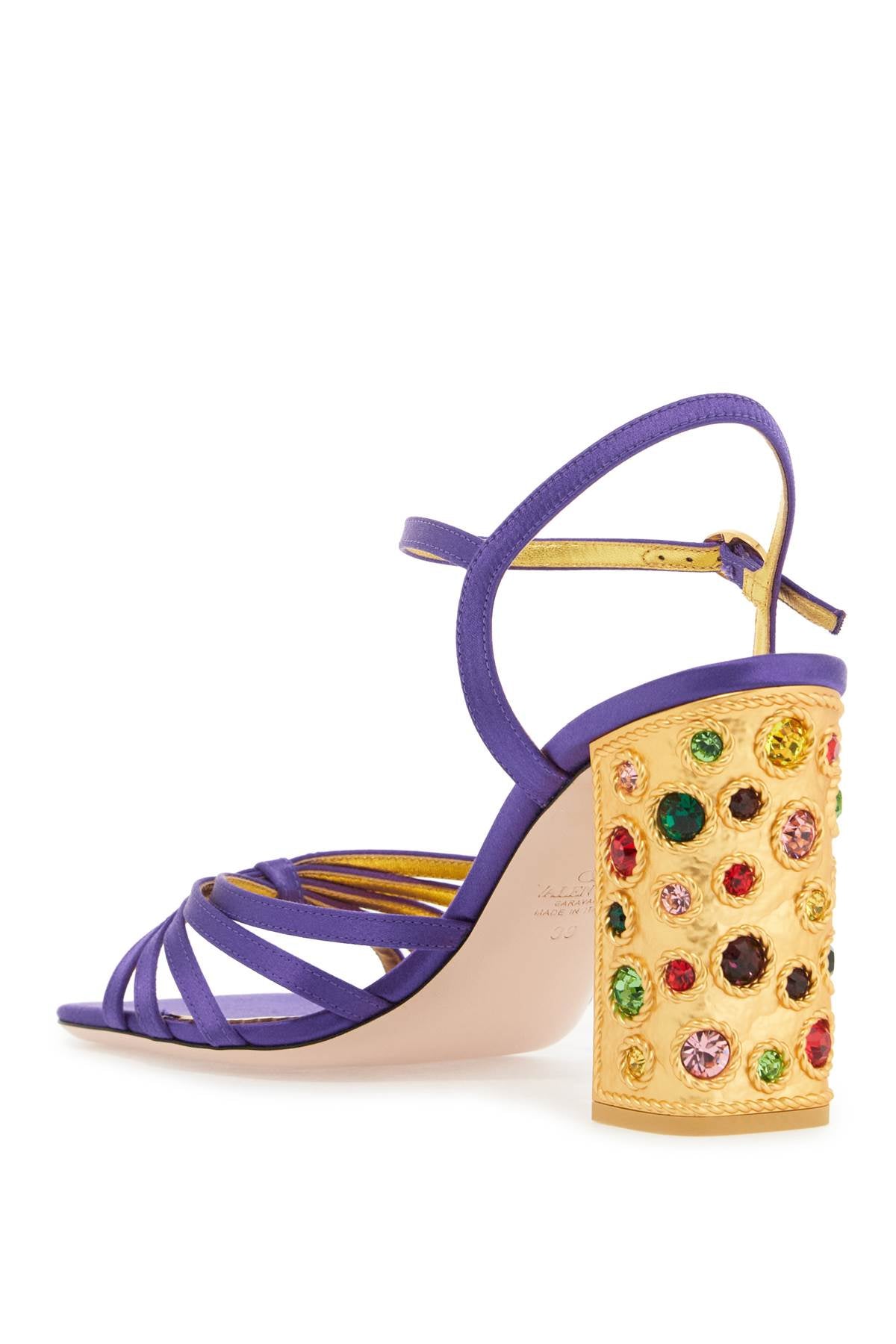 Valentino Garavani satin sandals with crystal embellishments - - VivaceVenus