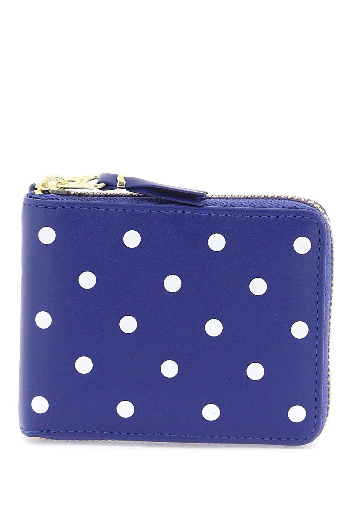 Comme Des Garcons Wallet Polka Dot Zip Around Wallet With   Blue