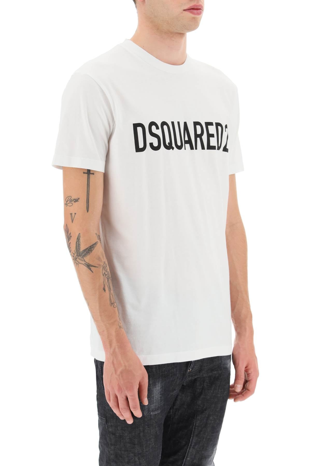 Dsquared2 'Cool' Logo Print T Shirt   Bianco