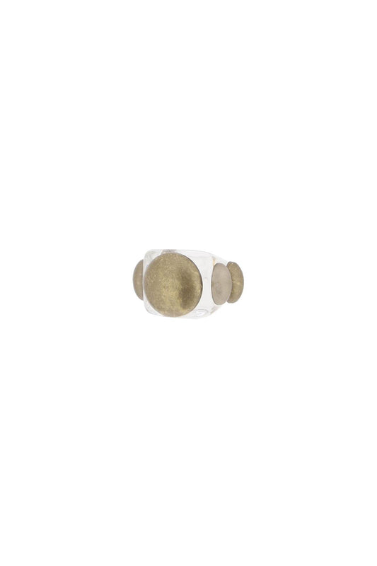 La Manso Crystal Aged Gold Ring   Marrone