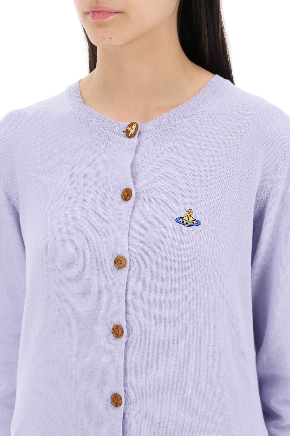 Vivienne Westwood Bea Cardigan With Logo Embroidery   Purple