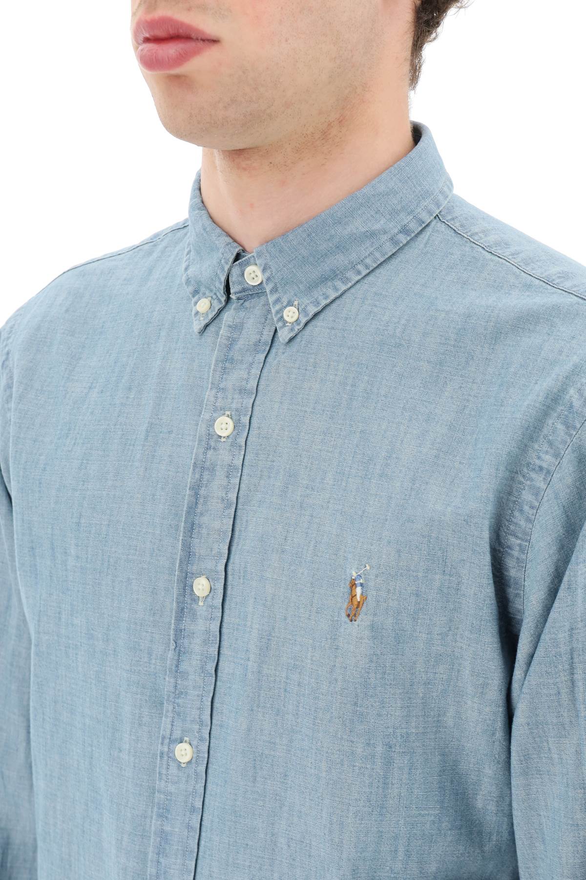 Polo Ralph Lauren slim fit shirt in stone-washed chambray - VivaceVenus