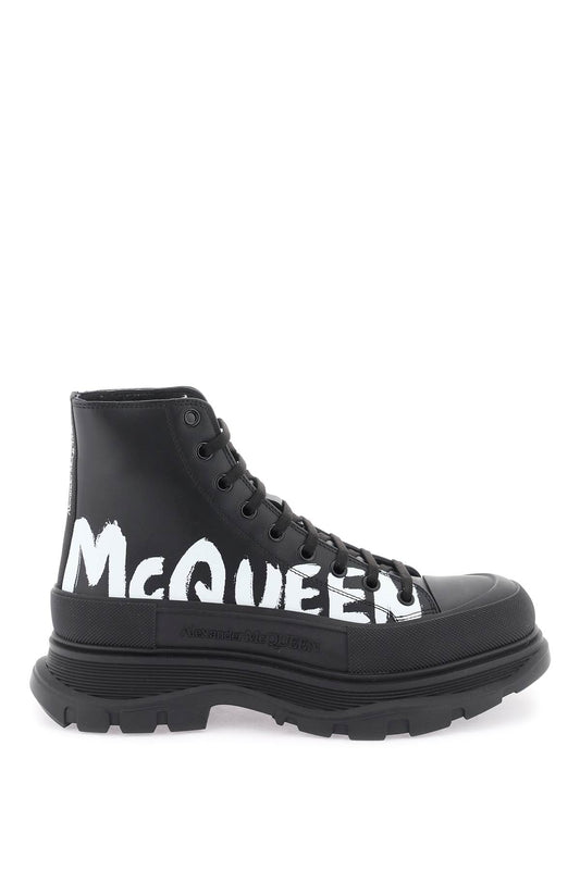 Alexander Mcqueen 'tread slick graffiti' ankle boots