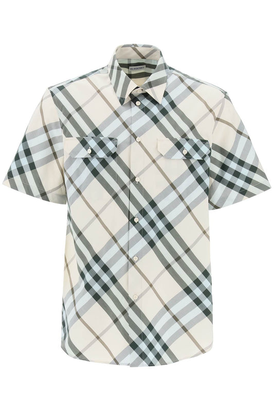 Burberry Short Sleeved Checkered Shirt   Neutral