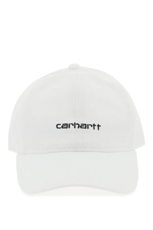 Carhartt Wip Canvas Script Baseball Cap   White