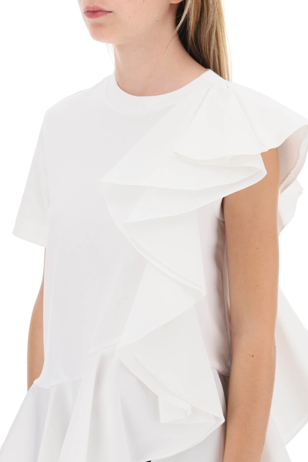 Alexander Mcqueen ruffled asymmetric jersey top