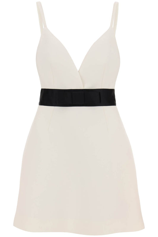 Dolce & Gabbana Mini Wool Twill Dress With Belt   Bianco