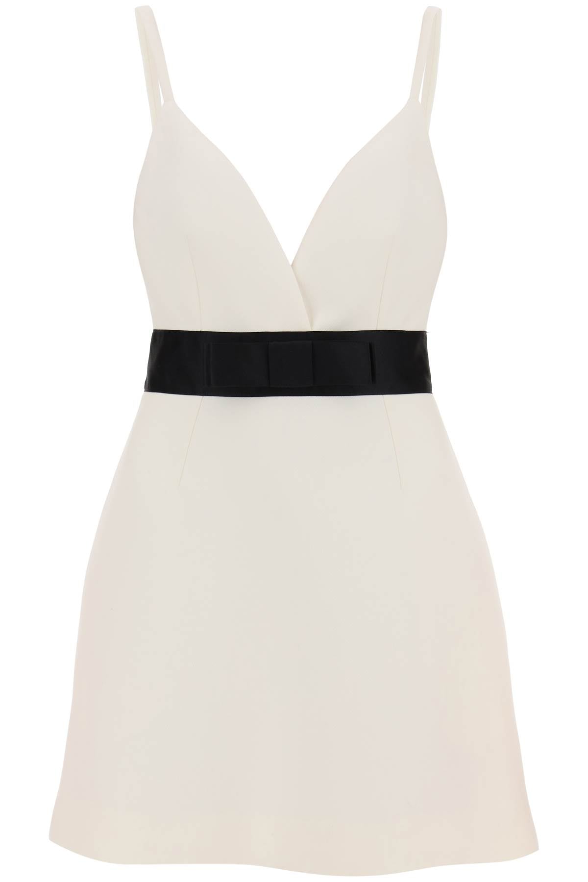 Dolce & Gabbana Mini Wool Twill Dress With Belt   White