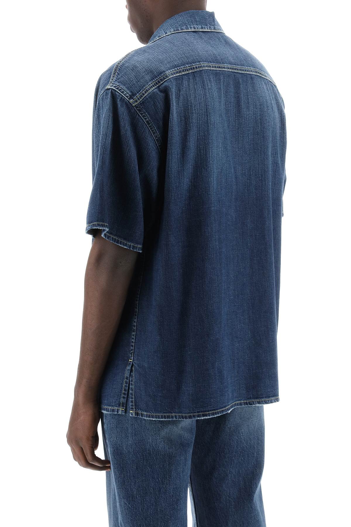 Alexander Mcqueen organic denim short sleeve shirt - VivaceVenus