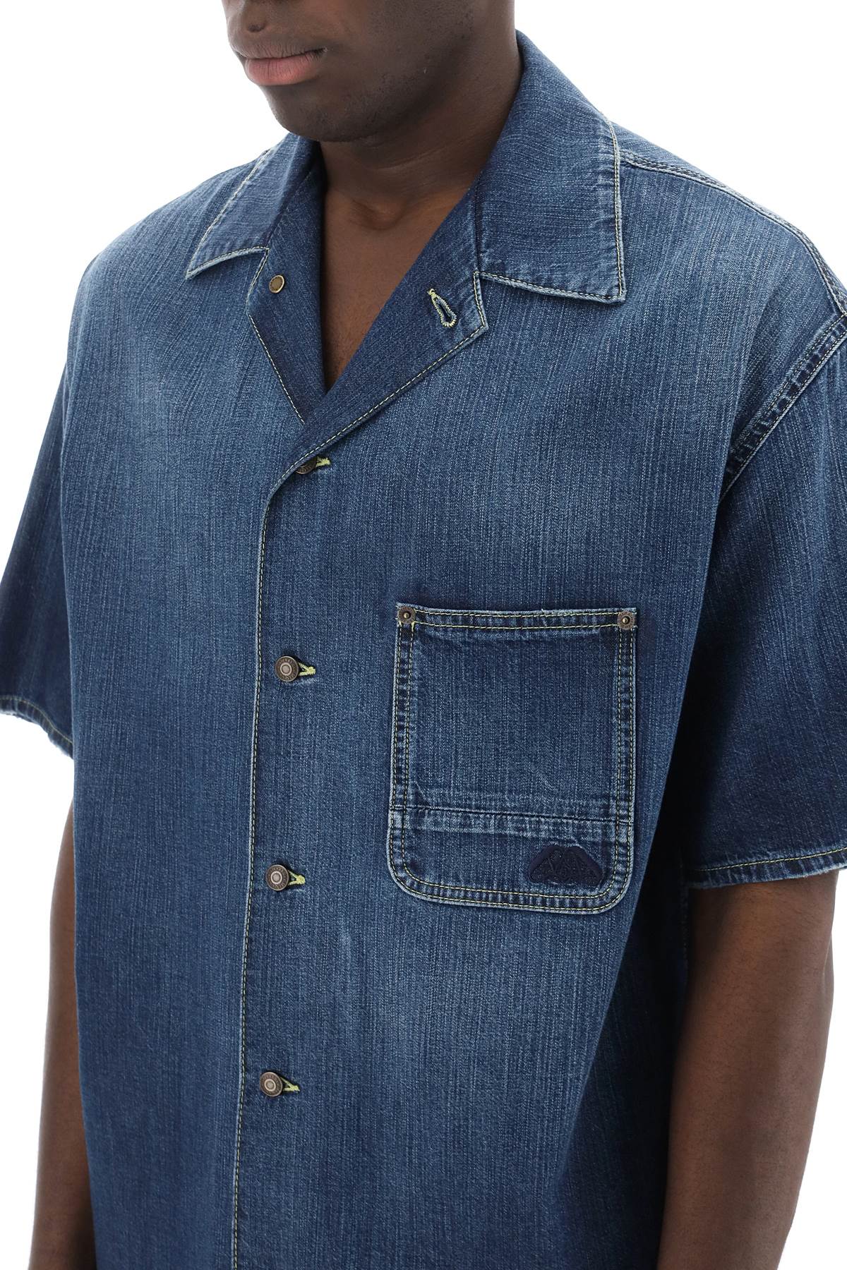 Alexander Mcqueen organic denim short sleeve shirt - VivaceVenus