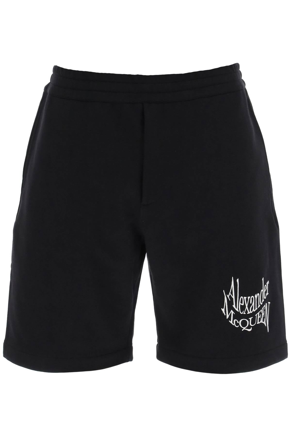 Alexander Mcqueen warped logo sweat shorts - VivaceVenus