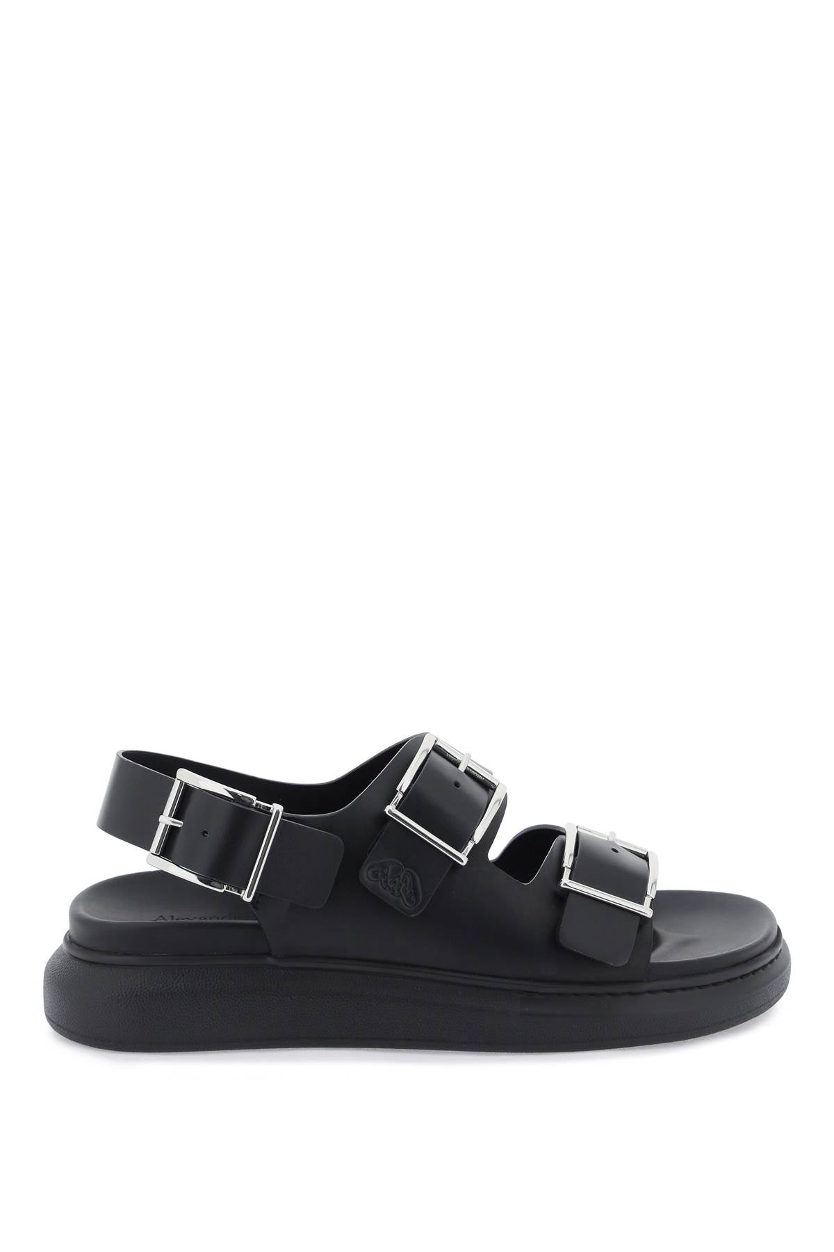 Alexander Mcqueen leather sandals with maxi buckles - VivaceVenus